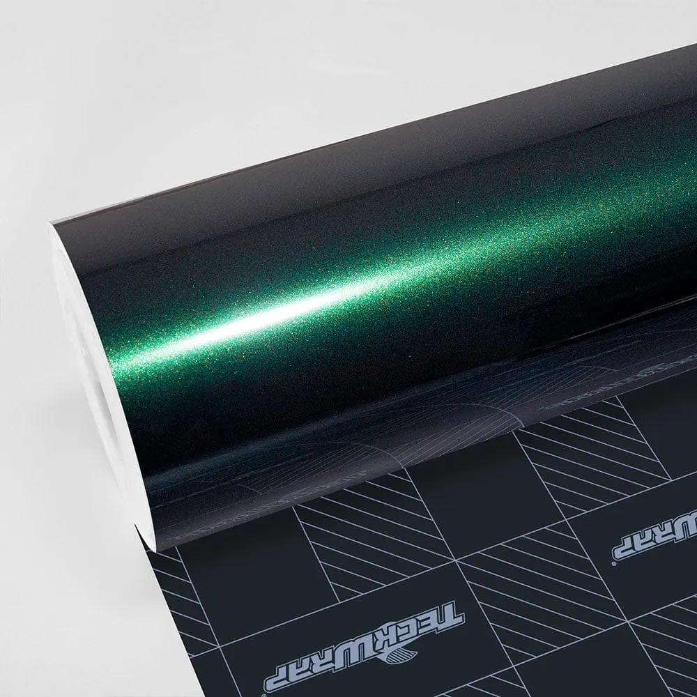 Vinil TeckWrap Gloss Green Black (HM07-HD): muestra del material