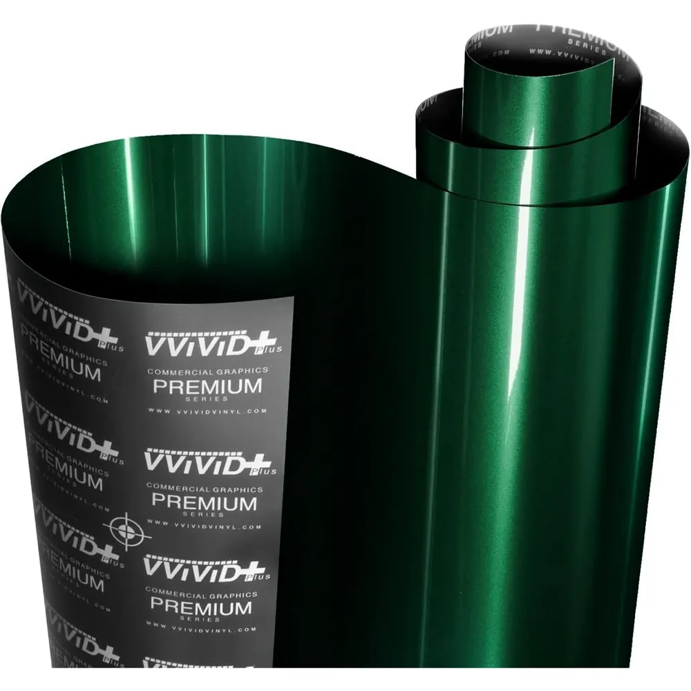Vinil VViViD Ultra Gloss Metallic Emerald Green: muestra del material