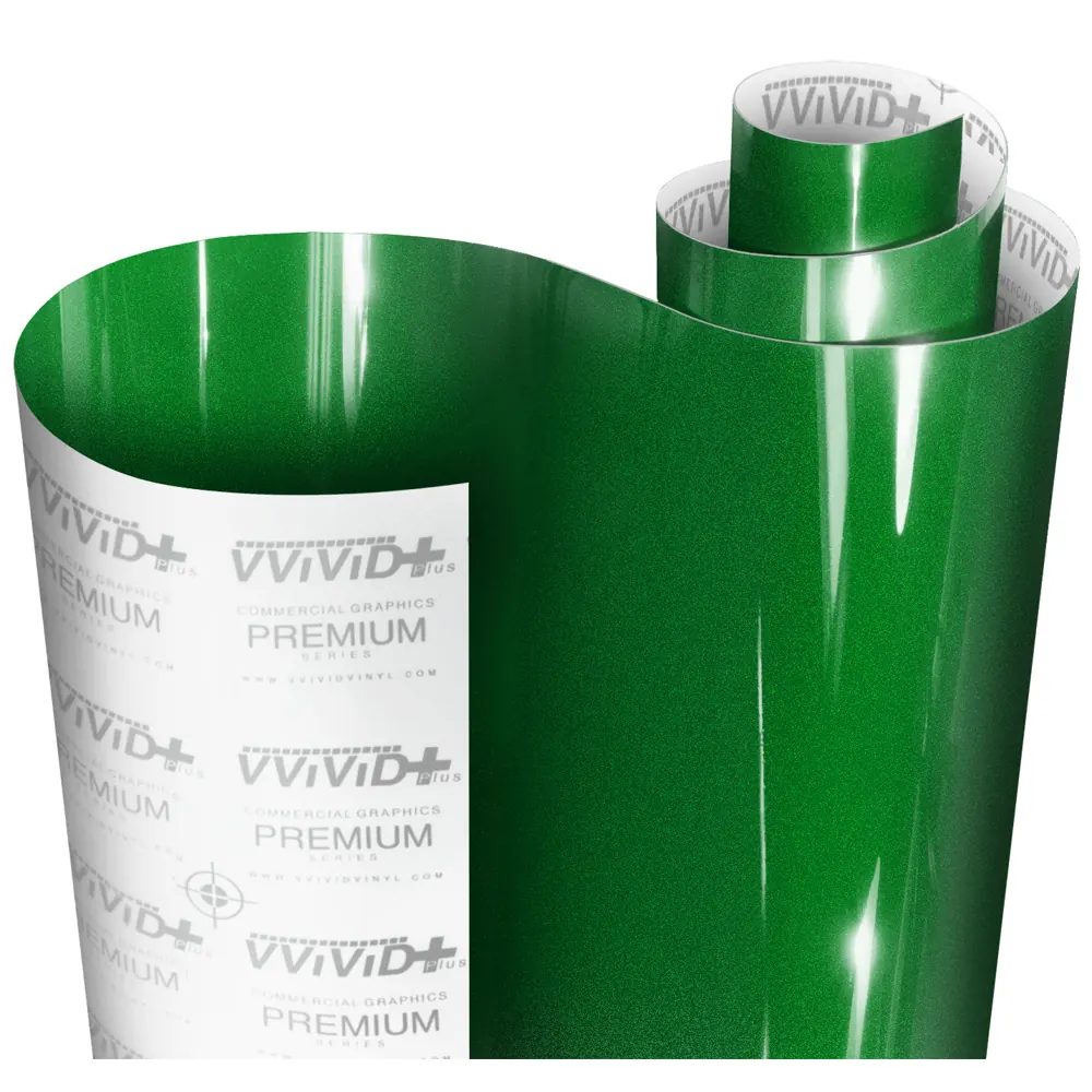 Vinil VViViD Ultra Gloss Metallic Green: muestra del material
